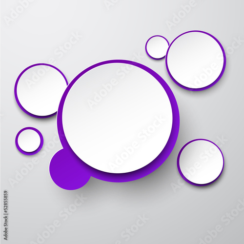 Vector: Paper white-violet round speech bubbles. Paper white-violet round speech bubbles.