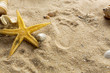 Sandstrand mit Fussabdruck