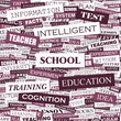 SCHOOL. Word cloud concept illustration.  
