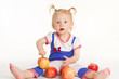 canvas print picture - kleines mädchen mit obst