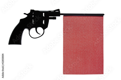 Photo: Gun crime concept of hand pistol Gun crime concept of hand pistol