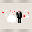Wedding Symbols Hanging Retro Beige/Red Dots