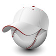 Baseball cap on baseball. Vector illustration