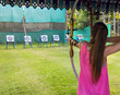 Archer takes aim at a target