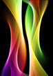 Abstract color waves on black background