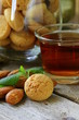 Dessert liqueur Amaretto with almond biscuits (amarittini)