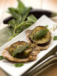saltimbocca with eggplants, selective focus