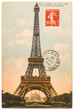 Foto: vintage postcard with Eiffel Tower in Paris vintage postcard with Eiffel Tower in Paris