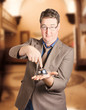Travel businessman booking hotel accommodation