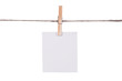 Blank instant photo hanging on the clothesline