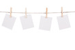 Blank instant photo hanging on the clothesline