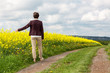 Woman on rape field