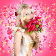 Sentimental Lady With Flowers....