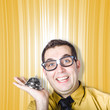 Help desk worker ready to assist with ring bell