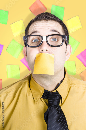 Photo: Notice board businessman with crazy to-do list Notice board businessman with crazy to-do list