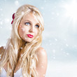 Enchanting snow woman. Elegant winter style