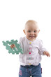 Kid with letter puzzle