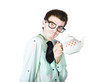 Lovable man holding coffee pot