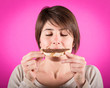 Young Woman with Chocolate Cream