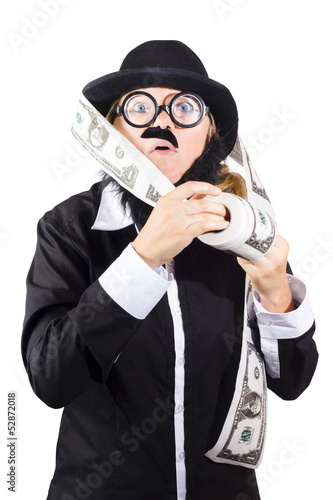 Photo: Person with roll of money Person with roll of money