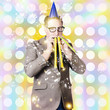 New years eve man celebrating at a countdown party