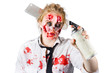 Photo: Zombie sales woman with spray can Zombie sales woman with spray can