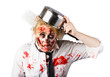 Scary cook making mess with jam