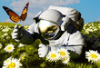 Astronaut and a butterfly