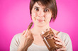 Young Woman with Chocolate Cream