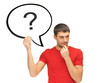 man with question mark in text bubble