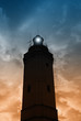 cloudy sky over the lighthouse in the evening