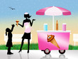 girl sells ice cream
