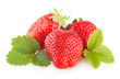 Photo: ripe strawberries isolated on white background ripe strawberries isolated on white background