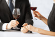 Foto: engaged couple with wine glasses engaged couple with wine glasses