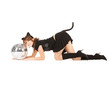 girl in cat costume with glitter ball