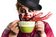 Foto: Zombie woman eating hand soup Zombie woman eating hand soup