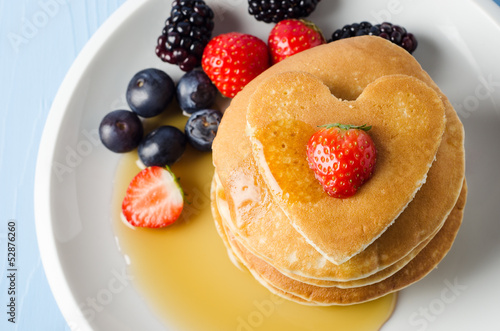 Photo: Fruity Heart Topped Pancakes Fruity Heart Topped Pancakes
