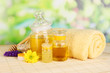 Fragrant honey spa with oils and honey
