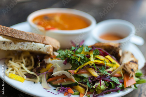 Photo: Delicious soup and salad Delicious soup and salad