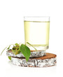 Glasses of birch sap, isolated on white