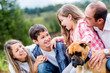Happy family outdoors