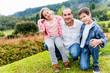 Father enjoying with kids