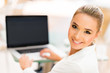 Business woman working online