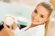 Woman drinking coffee