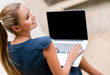 Business woman working online