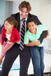 Children Greeting Father On Return From Work