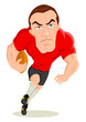 Caricature illustration of a rugby player