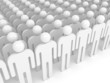 Array of white abstract people. Crowd concept illustration