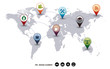 Modern vector Design world mapping pins icon