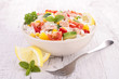 rice,tomato and cucumber